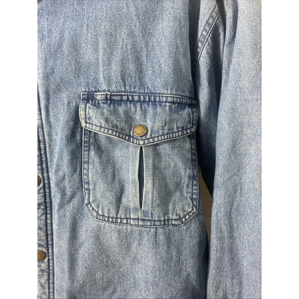 C. E. Schmidt Workwear Fleece Lined Denim Shirt‎ Shacket Medium Grunge